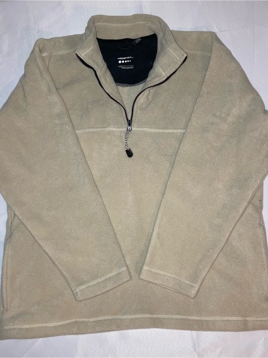 Prospirit Other - Prospirit Men's Half-Zip Fleece Pullover - Light Beige